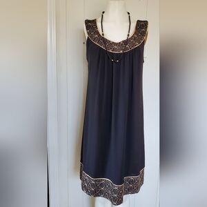 Ronni Nicole Elegant Black Dress with Gold Highlights